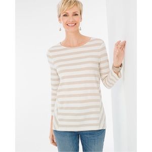 Chico’s Beige Shimmer Tee ▫️⚜️🤍